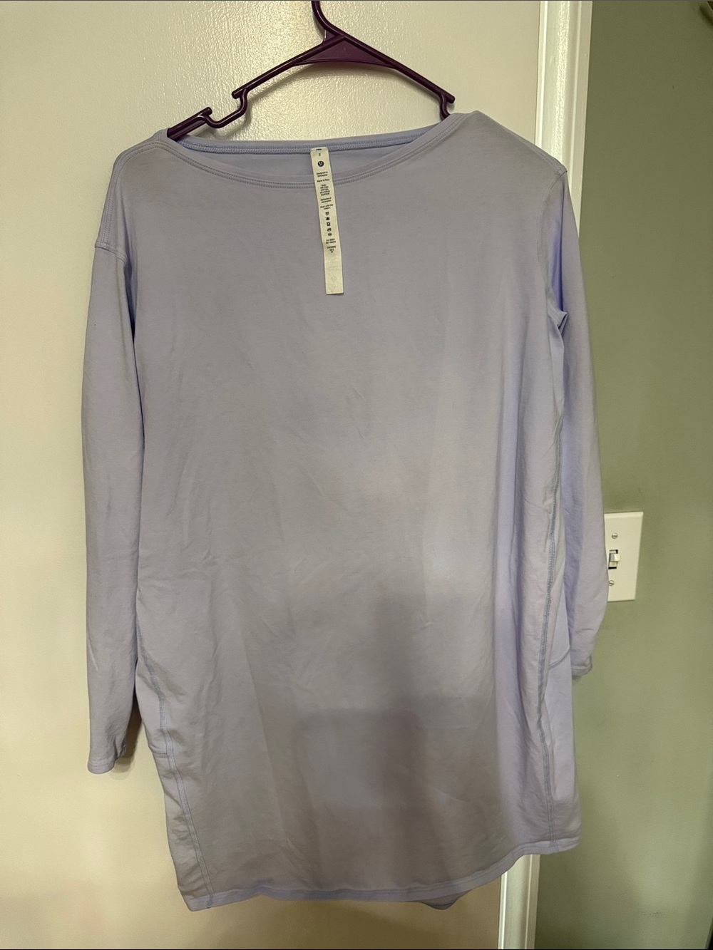 Lululemon Women’s Size 2 Lavender Pima Cotton Long Sleeve Tunic Top
